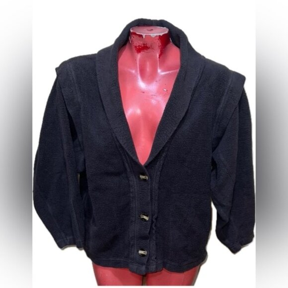 Free people gray distressed cardi jacket three buttons - Picture 4 of 6